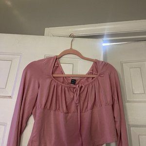 shein blouse cropped size xL color pink